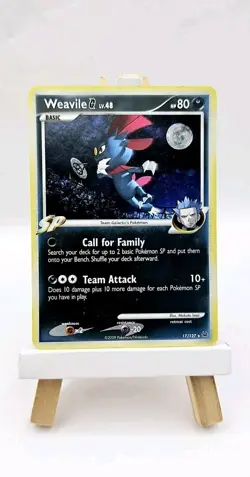 Pokemon TCG 17/127 WEAVILE G Platinum Base Holo Rare Card NM 2009 - Image 1