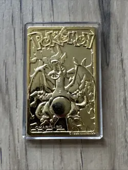 Vintage Pokemon Burger King 23K Gold Charizard Gold Card With Case - Image 1