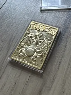Vintage Pokemon Burger King 23K Gold Charizard Gold Card With Case - Image 3