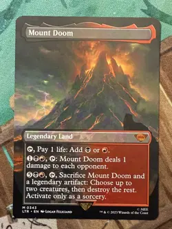 [1x] Mount Doom - Borderless Near Mint, English Lord of the Rings Extras MTG - Image 1
