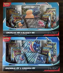 Pokemon TCG Snorlax & Blissey Ex + Greninja Kingdra Ex Special Collection Boxes - Image 1