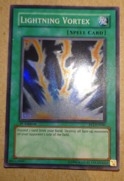 FET-EN040 Lightning Vortex Super Rare 1st Edition Yugioh Card - Image 1