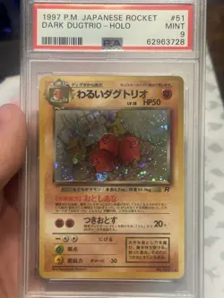 Pokemon Dark Dugtrio #51 Holo 1997 PM Japanese Rocket PSA 9 Mint - Image 1