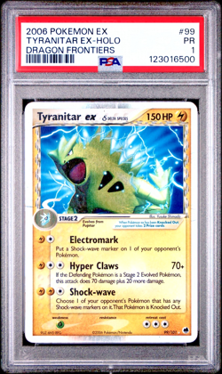 PSA 1 2006 Dragon Frontiers Tyranitar EX 99/101 Holo Foil Pokemon Delta Species - Image 1