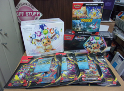 POKEMON PRISMATIC ETB + SURPRISE BOX + SURGING BUNDLE + (4) MEGA BLISTER PACKS - Image 1