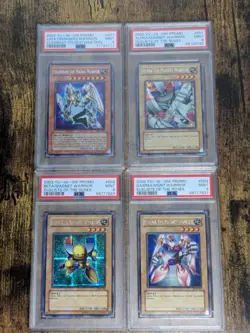 Yugioh Alpha Beta Gamma the Magnet Warrior + Valkyrion PSA 9 SET MINT DOR + SDD - Image 1