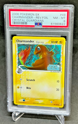PSA 8 - 2006 Pokemon EX Crystal Guardians CHARMANDER Reverse Holo #49 - Image 1
