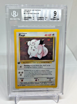 BGS 9 - 1999 Pokemon Base 1st Edition German PIEPI CLEFAIRY HOLO #5 - Image 1