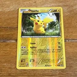 Pokemon Pikachu Card 48/162 Reverse Holo, XY Breakthrough, LP/MP Condition - Image 1