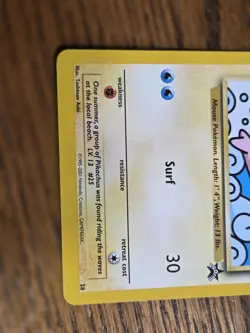 Pokemon Wotc Black Star Promo # 28 **SURFING PIKACHU** Really Nice Card,,read - Image 2