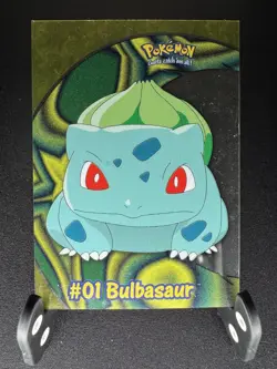 Pokemon Card #01 Bulbasaur Topps TV Series 2 PC2 Clear Plastic - Image 1