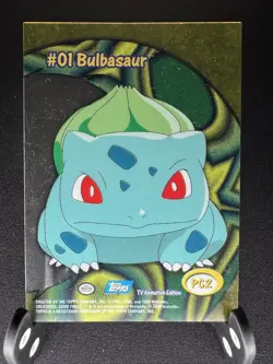 Pokemon Card #01 Bulbasaur Topps TV Series 2 PC2 Clear Plastic - Image 2