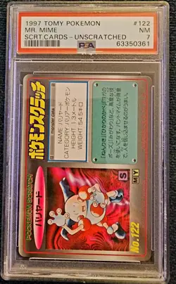 1097 Tomy Pokemon Mr. Mime SCRT. Card- UNSCRATCHED #122 PSA 7!!!! - Image 1