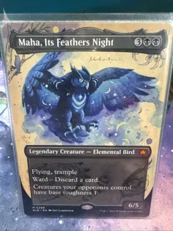 Maha, Its Feathers Night (Borderless) Bloomburrow Regular - Image 1