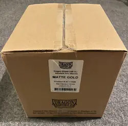 Dragon Shield Matte Gold Case (5 displays of 10 boxes) Std. Size Sleeves 100ct - Image 1