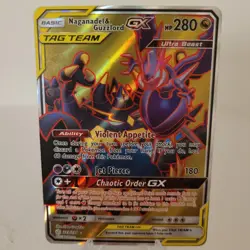 Pokemon: Cosmic Eclipse Ultra Rare Full Art: Naganadel & Guzzlord GX 223/236 - Image 1
