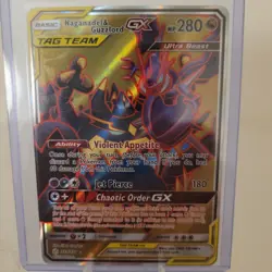 Pokemon: Cosmic Eclipse Ultra Rare Full Art: Naganadel & Guzzlord GX 223/236 - Image 3
