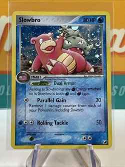 Slowbro #13 Holo Rare Swirl Pokemon TCG 2005 Ex Unseen Forces MP - Image 3