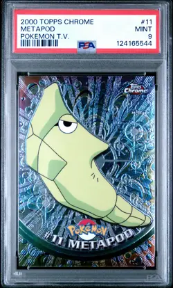 2000 TOPPS CHROME POKEMON T.V. #11 METAPOD PSA 9 - Image 1