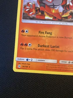 POKEMON TCG: INCINEROAR 26/149 SUN MOON BASE SET NON HOLO RARE LP - Image 3