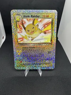 Pokemon TCG 2002 Legendary Collection Dark Raichu Holo7/110 Heavy/Damaged/played - Image 1