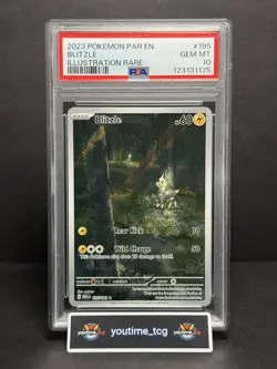 2023 Pokemon Par En-Paradox Rift Illustration Rare Blitzle #195 PSA 10 - Image 1