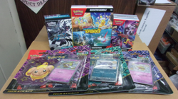 POKEMON (3) PALDEAN FATES TECH + DESTINED + BLACK + SURGE BUNDLE BOXES - Image 1
