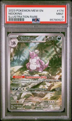 2023 Pokemon 151 MEW EN 174 Nidoking Illustration Rare - PSA 9 - Image 1