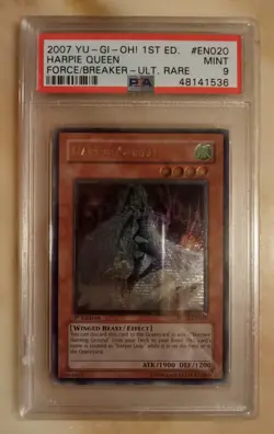 Yu-Gi-Oh 2007 Harpie Queen PSA 9 MINT 1st Edition FOTB-EN020 Ultimate Rare! - Image 1