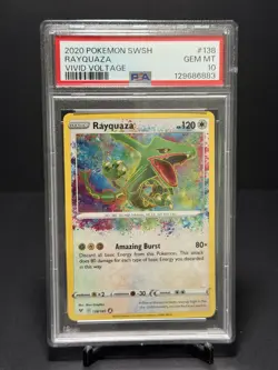 2020 POKEMON SWORD & SHIELD VIVID VOLTAGE #138 RAYQUAZA PSA 10 - Image 1