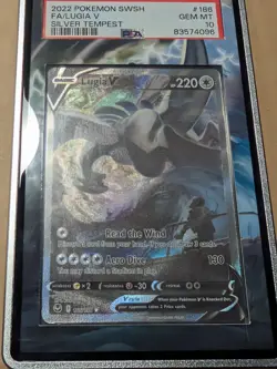 PSA 10 Lugia V 186/195 Alt Art Silver Tempest Pokemon 2022 GEM MINT - Image 2