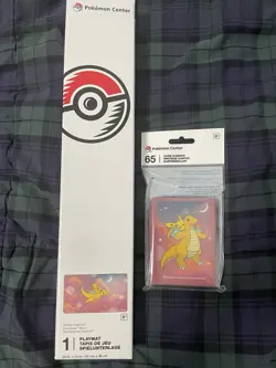 Dreamy Dragonite Playmat AND Sleeves Set Pokemon Center Exclusive - Image 1