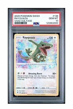 2020 Pokemon Swsh Vivid Voltage Rayquaza #138/185 Psa 10 Gem Mint 2 - Image 1