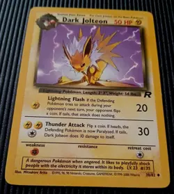 Pokemon - Dark Jolteon 38/82 Non Holo Rare - Team Rocket LP - Image 1