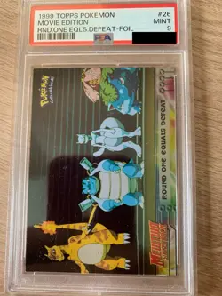 TOPPS POKEMON THE MOVIE EDT 26 MOVIE EDITION ROUND ONE EQUALS DEFEAT FOIL PSA 9 - Image 1