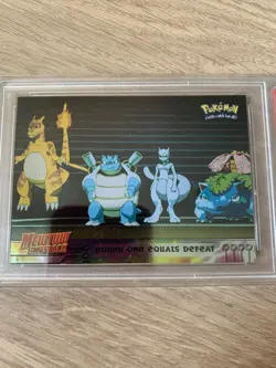 TOPPS POKEMON THE MOVIE EDT 26 MOVIE EDITION ROUND ONE EQUALS DEFEAT FOIL PSA 9 - Image 2