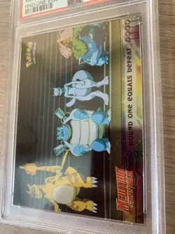 TOPPS POKEMON THE MOVIE EDT 26 MOVIE EDITION ROUND ONE EQUALS DEFEAT FOIL PSA 9 - Image 4