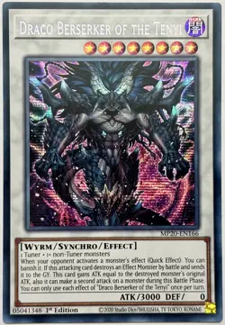 MP20-EN166 Draco Berserker of the Tenyi - Secret Rare 1st Ed Lightly Played - Image 1