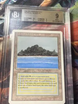 Tropical Island x1 mtg Revised BGS Beckett Grade Services 9 Quad+ 9.5/9/9/9 Mint - Image 1