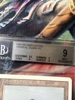Tropical Island x1 mtg Revised BGS Beckett Grade Services 9 Quad+ 9.5/9/9/9 Mint - Image 2