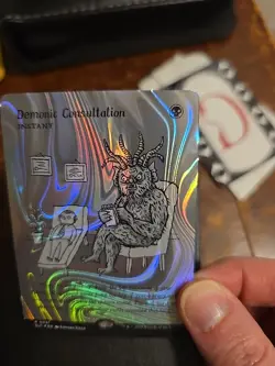 Demonic Consultation Halo Foil Secret Lair Encyclopedia Of Magic Mtg - Image 1