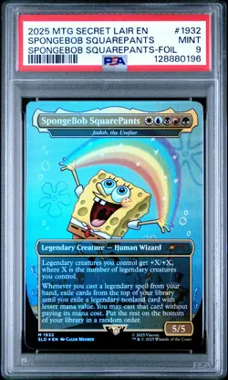 2025 MTG SECRET LAIR DROP #1932 SPONGEBOB SQUAREPANTS PSA 9 - Image 1