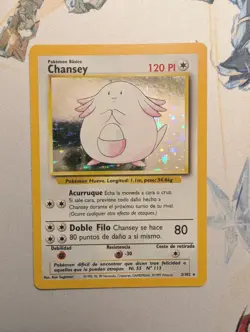 Pokemon TCG Chansey LP Base Set Holo Unlimited Rare Card 3/102 - Image 1