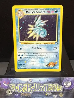 Pokemon Card Misty's Seadra 9/132 Gym Heroes Holo Rare WOTC Prerelease LP - Image 1