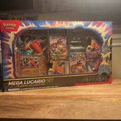 Pokemon TCG Mega Lucario ex Premium Figure Collection Box Factory Sealed In Hand - Image 1