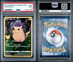 Pokemon Pikachu TCG Holo Full Art 005/025 2021 Celebrations PSA 9 - Image 1