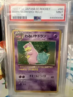 1997 Pokemon Japanese Rockets #80 Dark Slowbro-Holo Card PSA 9 - Image 1
