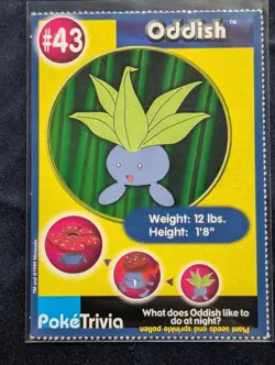Pokemon Card - Oddish - #43 Poketrivia VINTAGE MP - Image 1