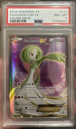2016 Pokemon XY #111 Steam Siege Full Art Gardevoir EX PSA 8 - Image 1