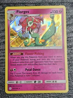 Pokemon Card Florges 152/236 Cosmic Eclipse Reverse Holo Rare Near Mint - Image 1